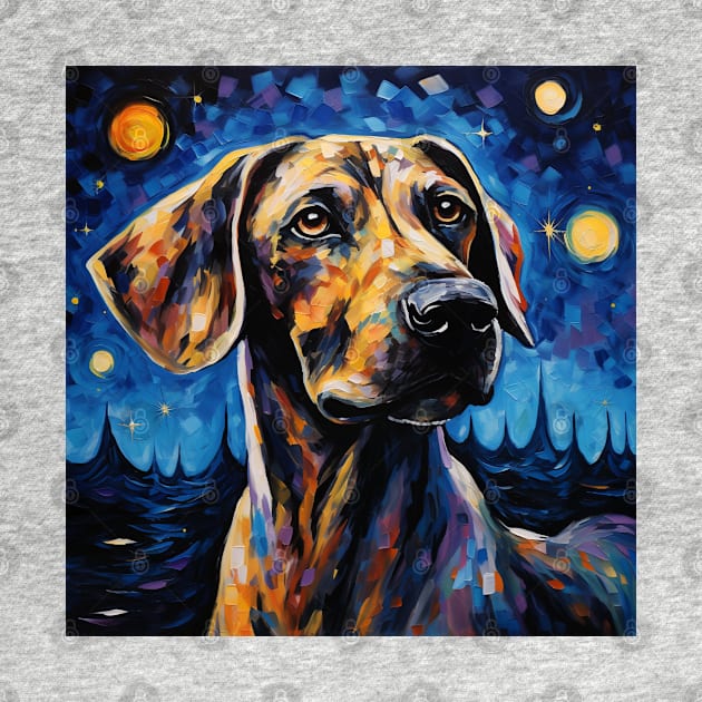 Plott hound Painted in Starry Night style by NatashaCuteShop